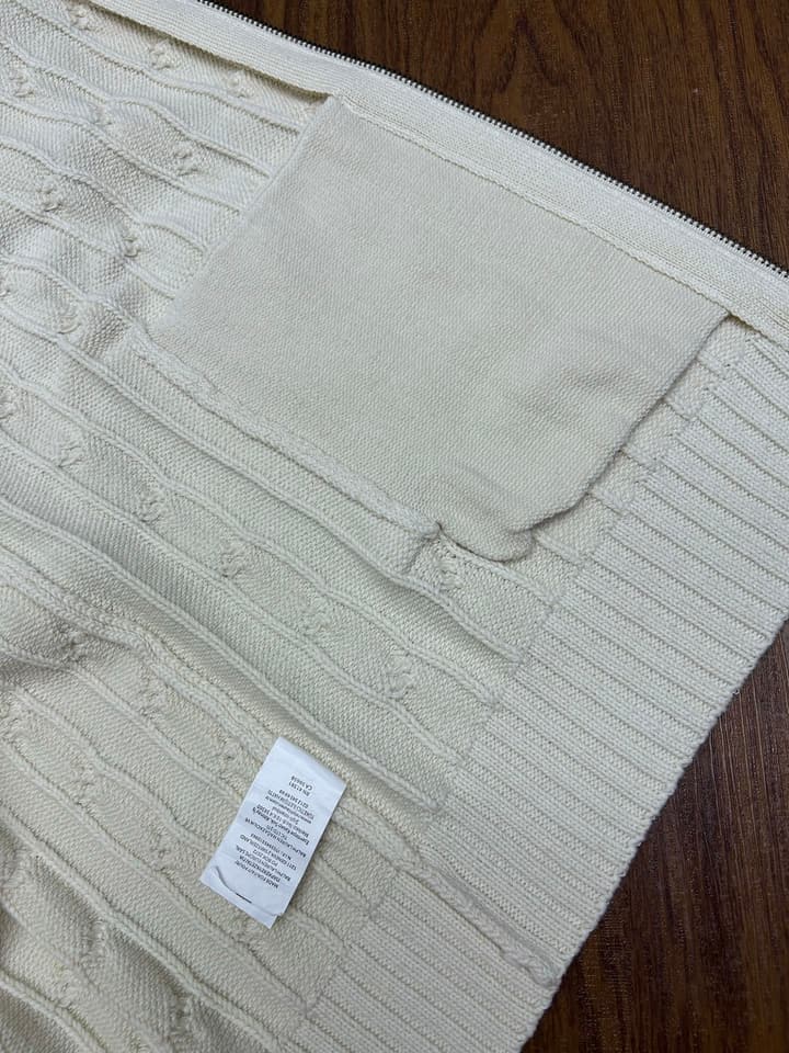Ralph Lauren Unisex Cable Knit Zip Cardigan in Apricot