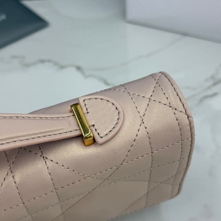 Dior Miss Caro Top Handle Clutch Bag – 2025 Early Spring Collection in Pearlescent Light Pink