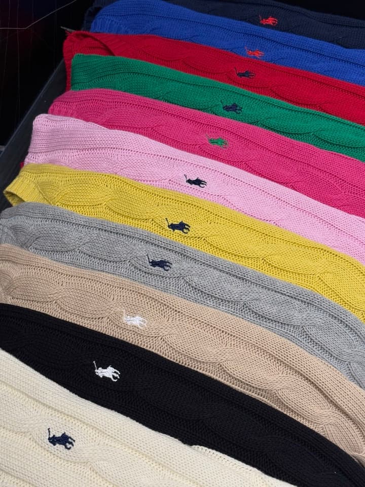 Ralph Lauren Polo Cable Knit Sweater in Bright Yellow