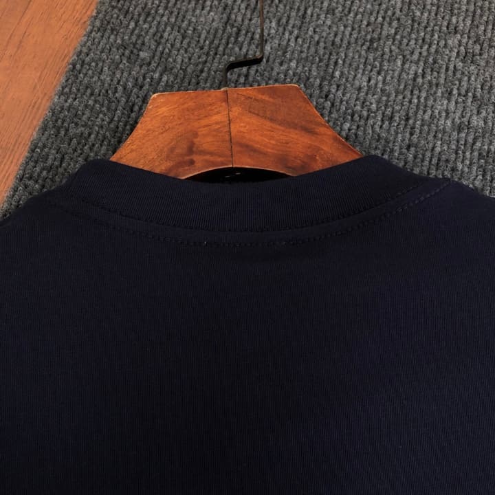 Dior Embroidered Logo T-Shirt – 2026SS in Apricot Ringer With Navy Collar