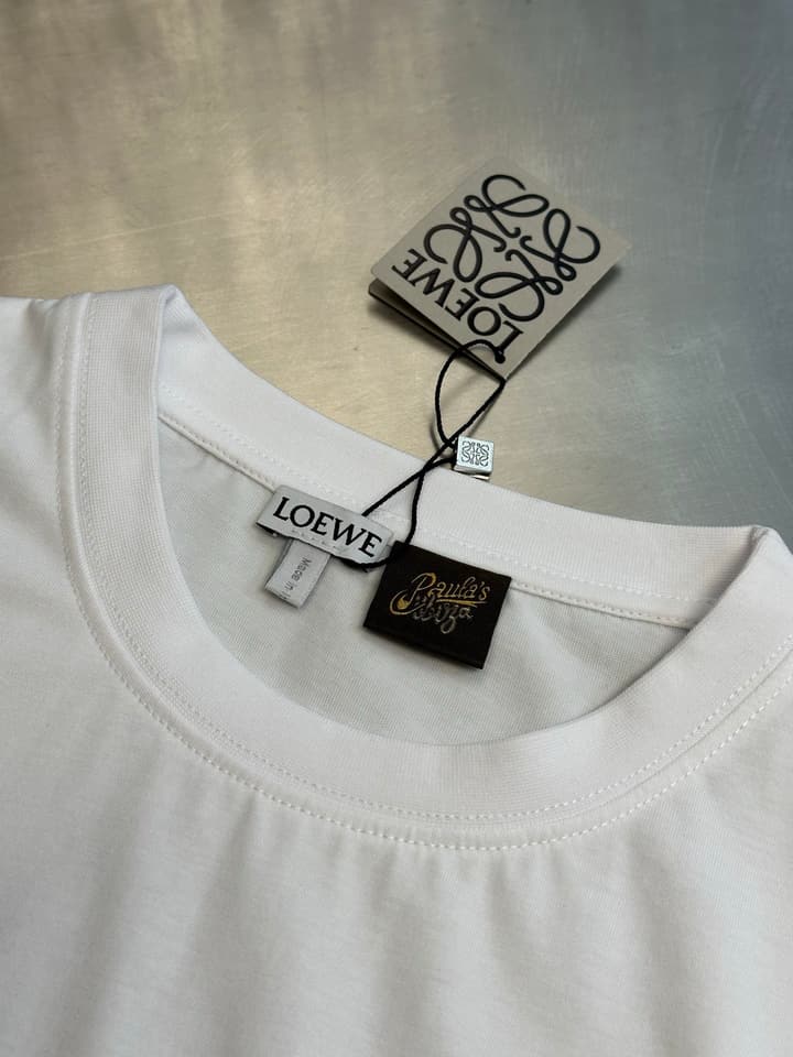Loewe Double Anagram Embroidery Crewneck T-Shirt in Black