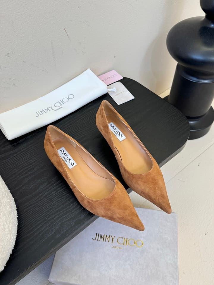 Jimmy Choo Suede Pumps – 2025 Fall Collection in Black Velvet