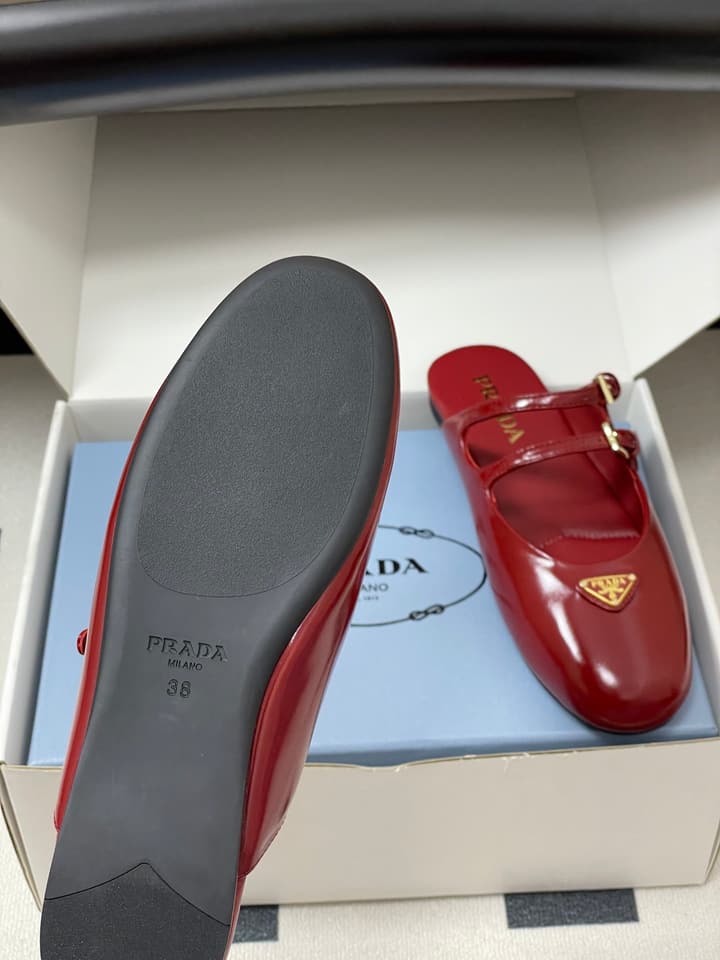 Prada Wrinkled Patent Ballet Flats – 25SS in Leopard Print