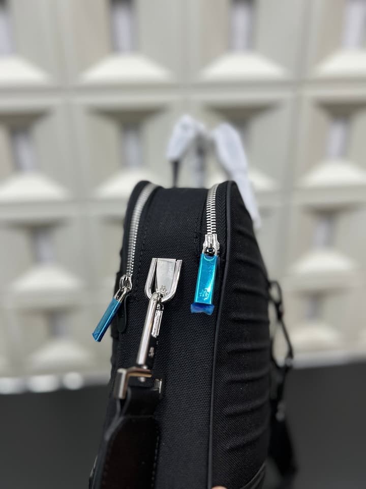 RIMOWA Never Still Canvas and Leather Briefcase in Black Canvas Briefcase