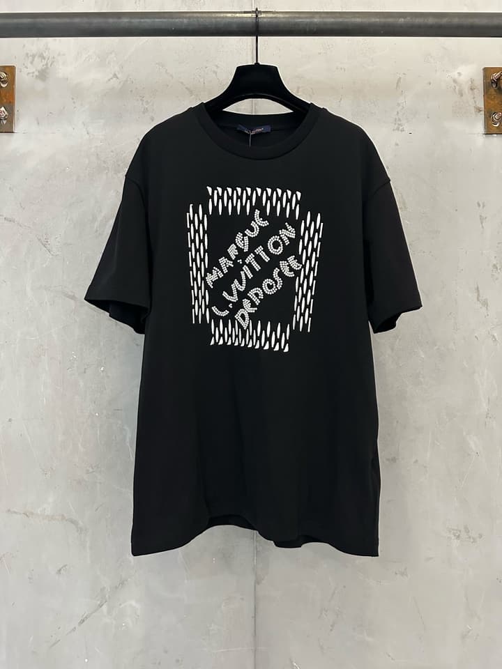 Louis Vuitton Embroidered Beaded Cotton T-Shirt – 25SS in Black
