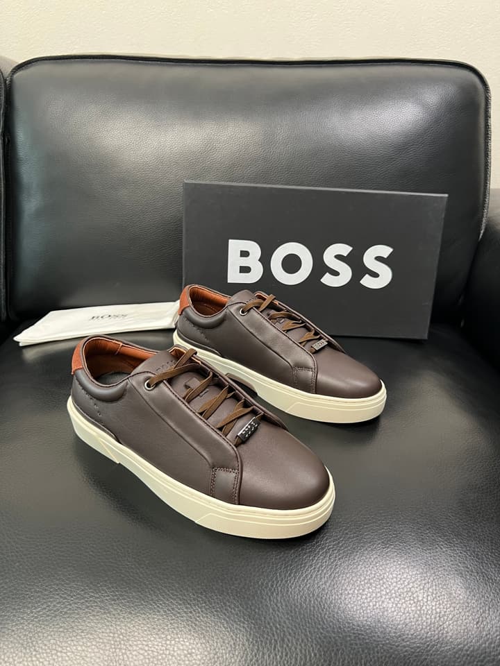Boss Panelled Leather Sneakers