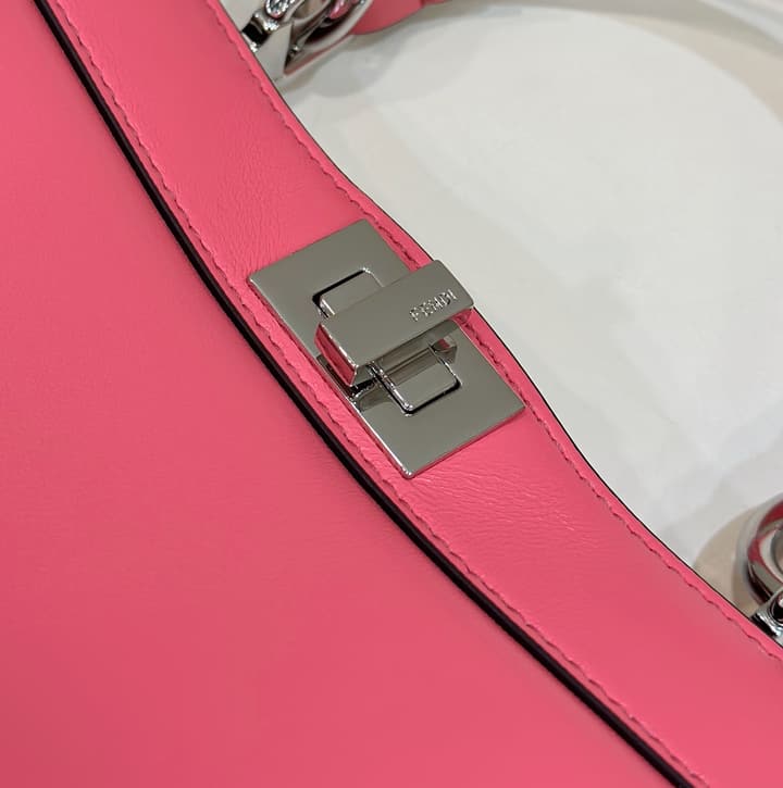 Fendi Peekaboo I See You Petite Handbag in Watermelon Pink Leather