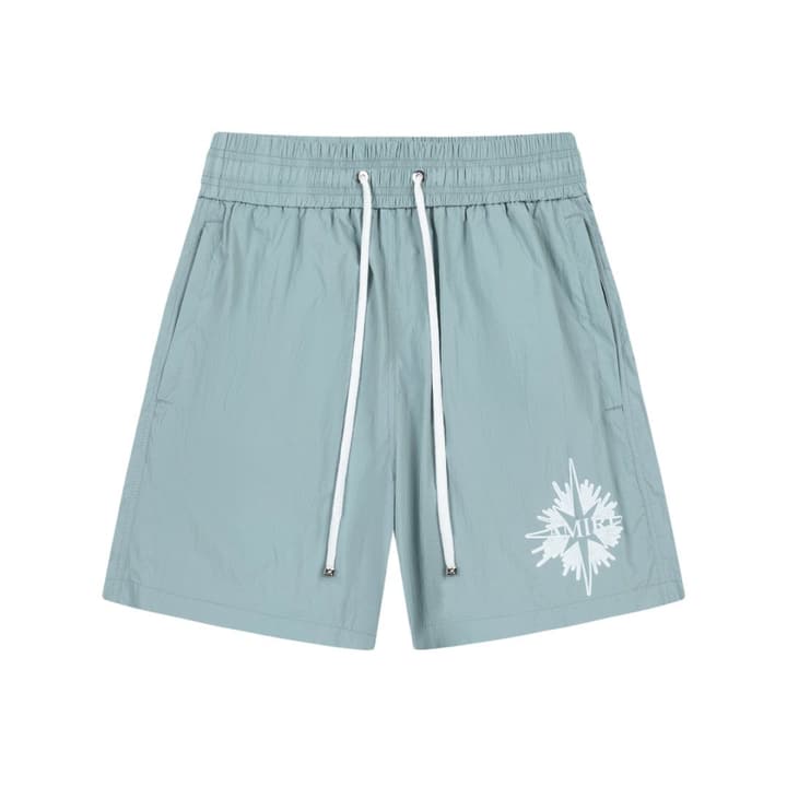 Amiri Logo Print Swim Trunks in Black