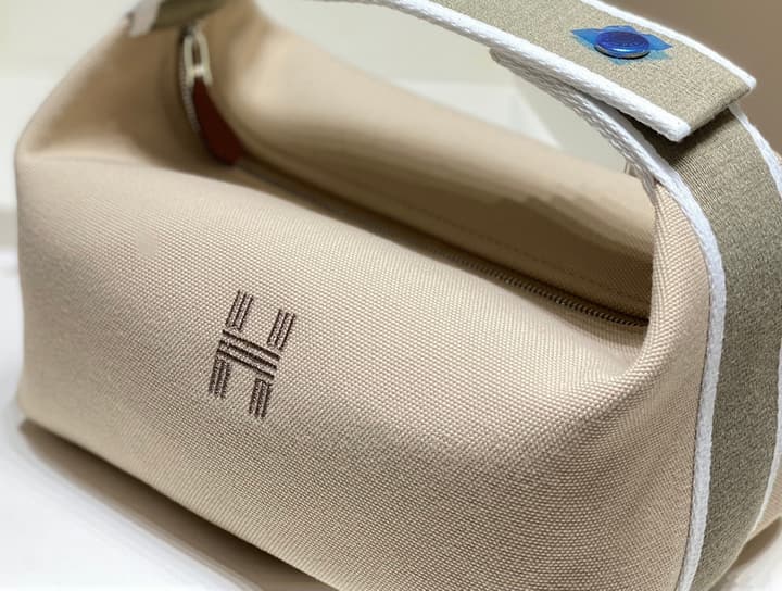 Hermès Trousse Bride-A-Brac Canvas Pouch in Beige