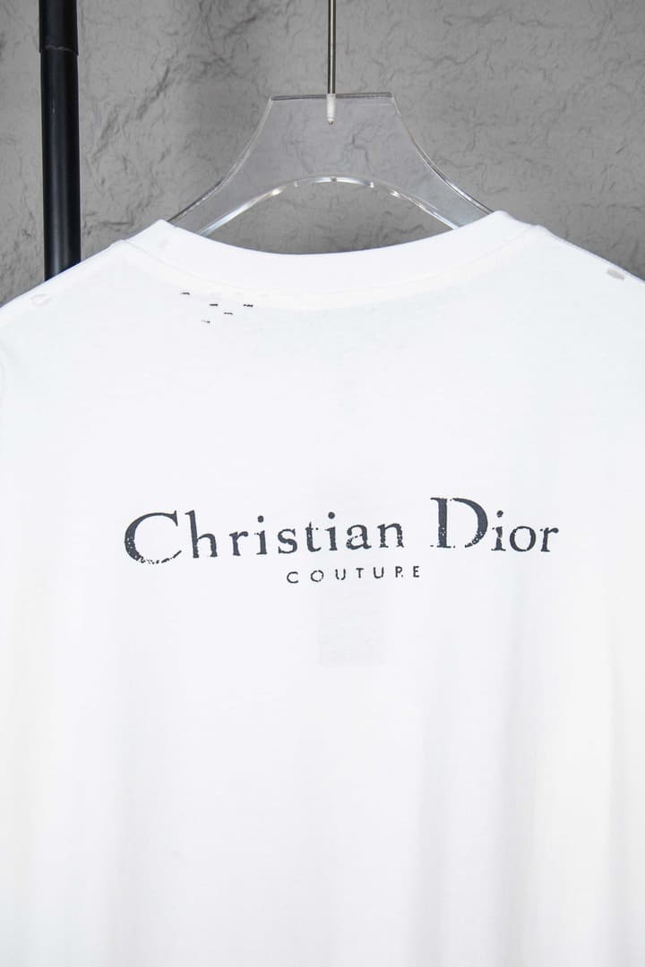 Dior Classic English Letter Long Sleeve T-Shirt in Black
