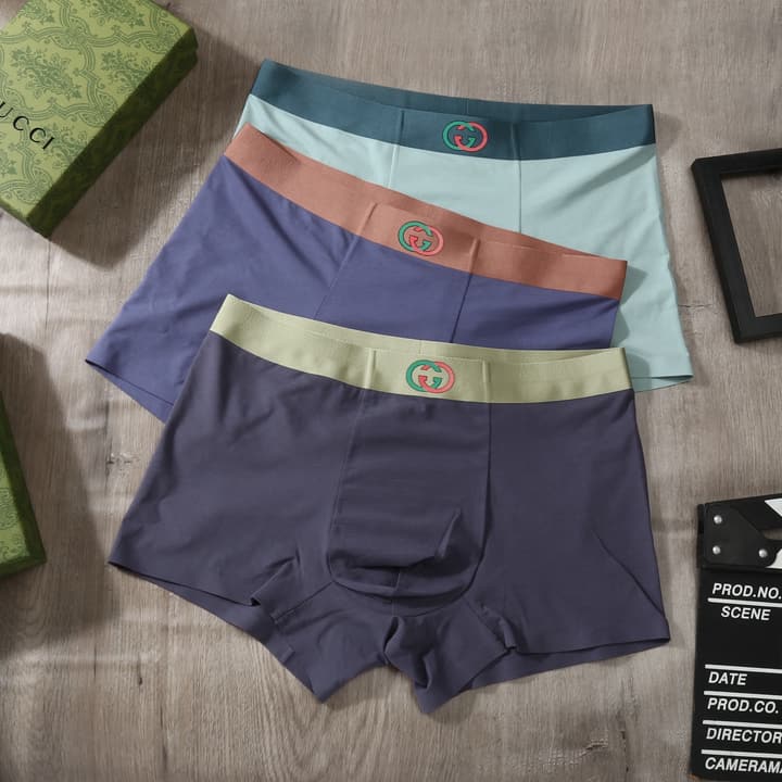 Gucci Men's Seamless Combed Cotton Underwear 3-Pack
