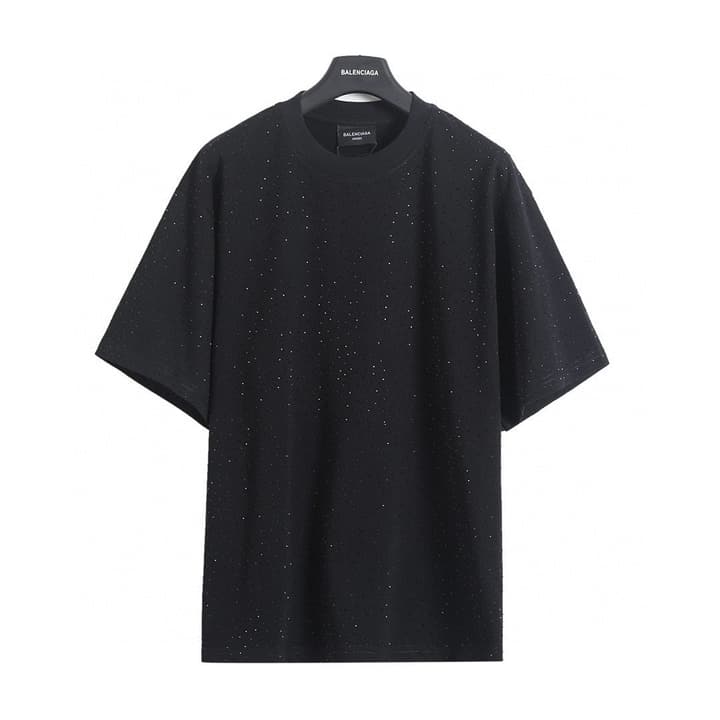 Balenciaga Rhinestone Short-Sleeve T-Shirt – 26SS in Black Rhinestone