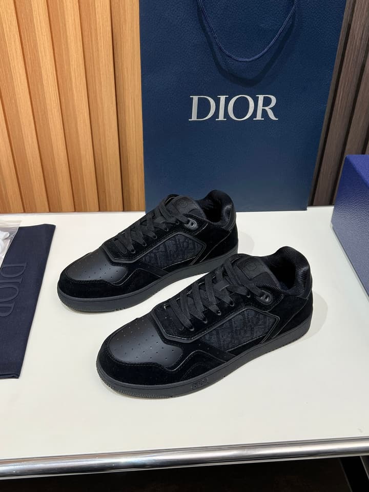 Dior B27 Unisex Sneakers – 2025 Collection in Black And Khaki Oblique