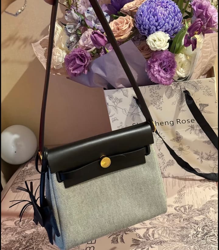 Hermès Mini Herbag 20 – Panda Woven Canvas