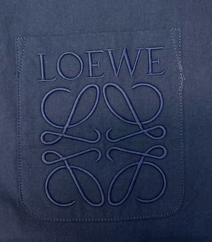 Loewe Anagram Pocket Cotton Shirt in Blue