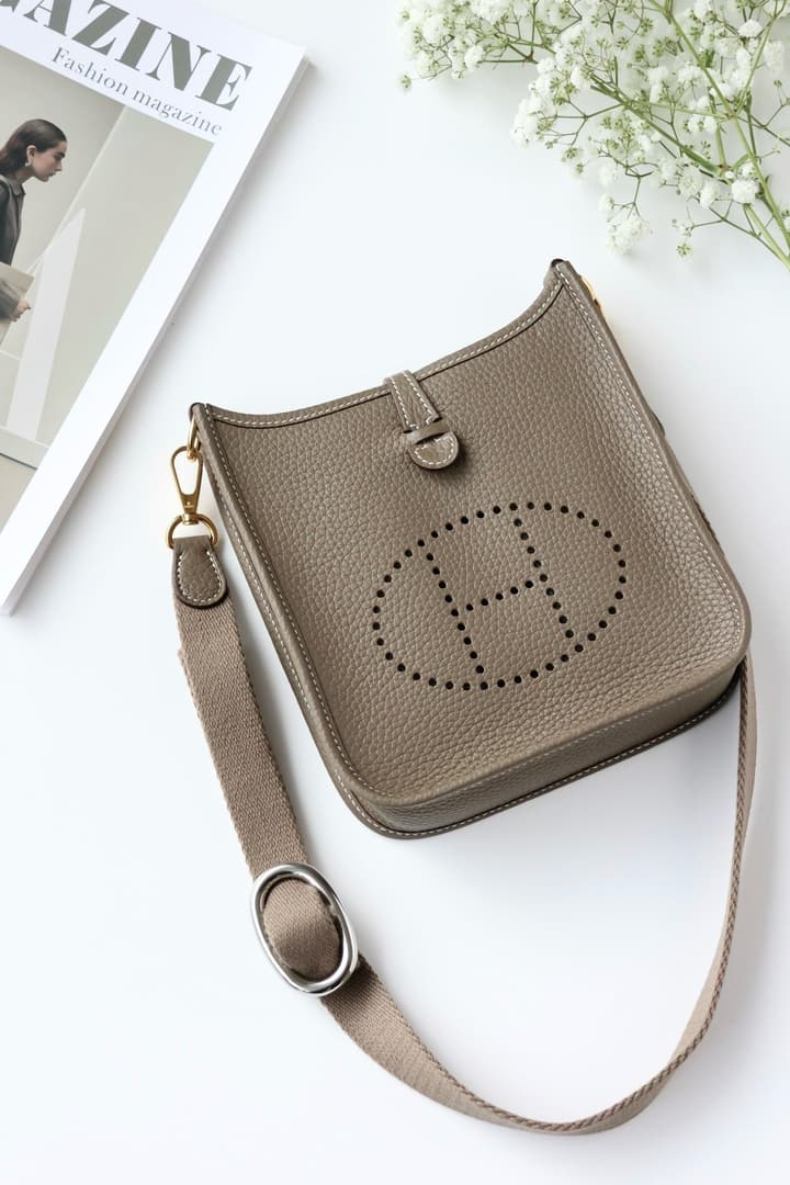 Hermès YF16 Shoulder Bag – Elephant Grey in Elephant Grey With Gold Hardware