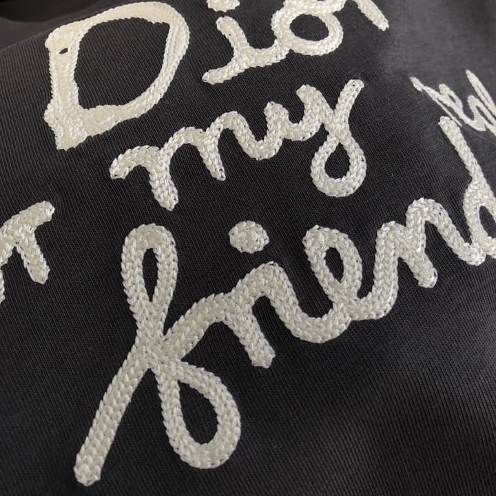 Dior Embroidered Logo T-Shirt – 2026SS in Apricot Ringer With Navy Collar