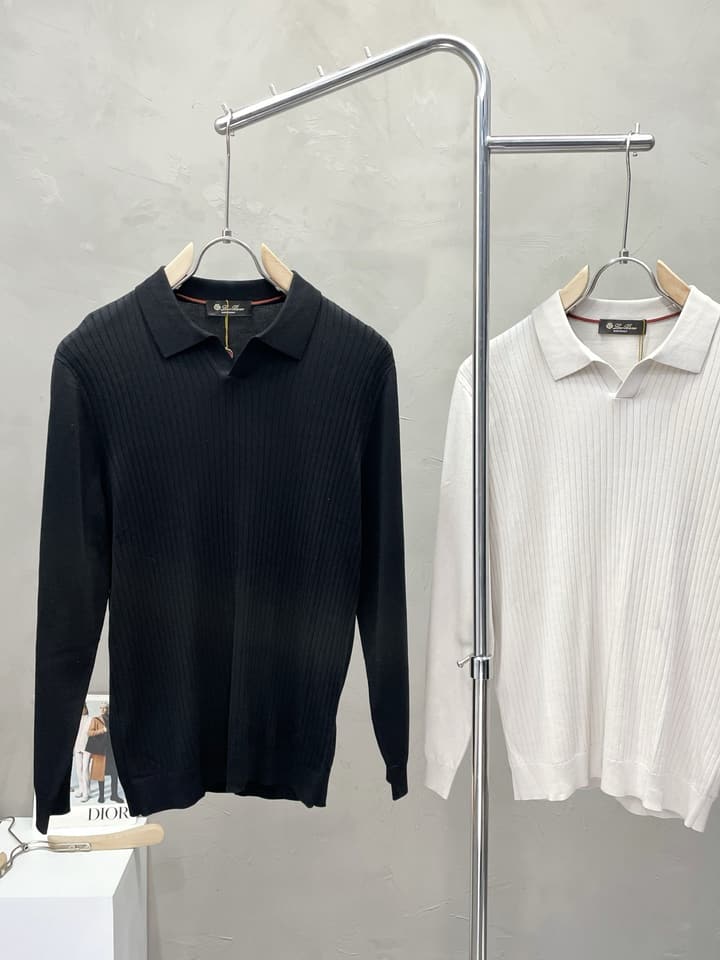 Loro Piana Men's Casual Knit Sweater in Black