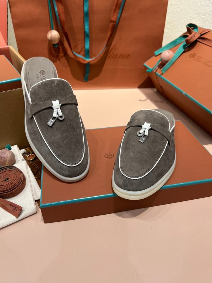 Loro Piana Women's Mules in Aqua Blue Suede