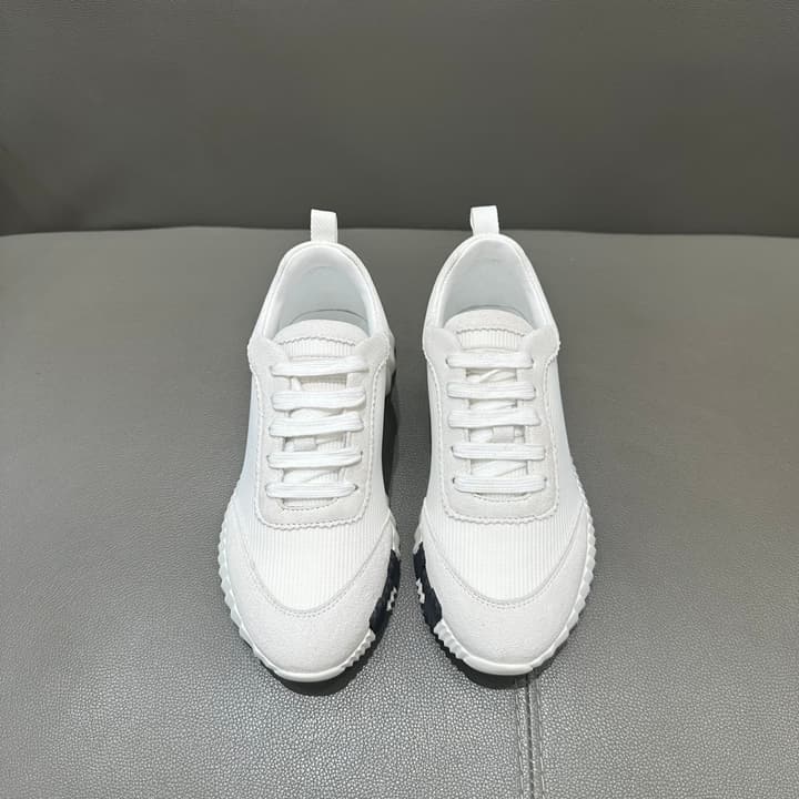 Hermès Bouncing Tech Mesh Sneakers in Black And White