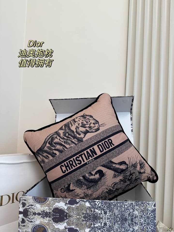 Dior Limited Edition Home Pillow in Black And White Toile Pattern