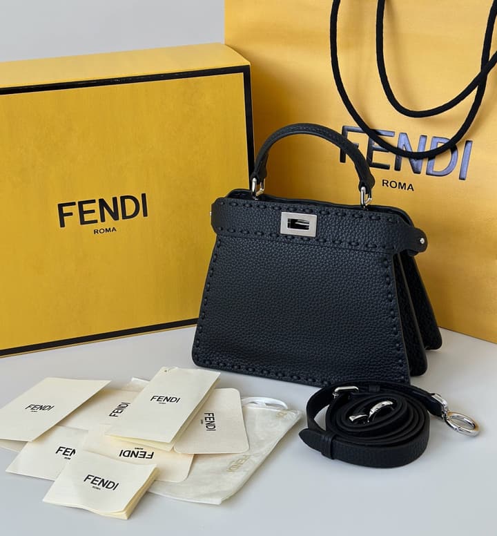 Fendi Peekaboo I See You Petite Satchel in Classic Black