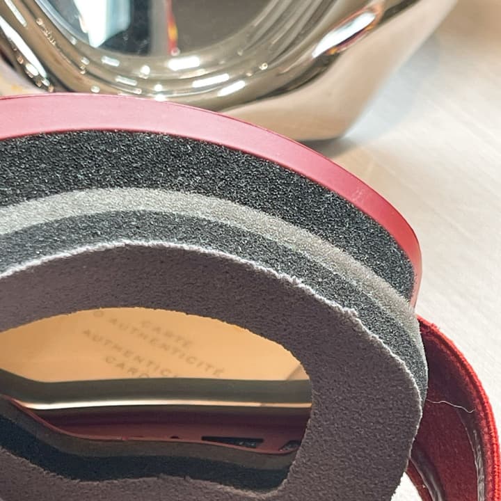 Chloé Ski Goggles in Beige Frame Red Logo Strap