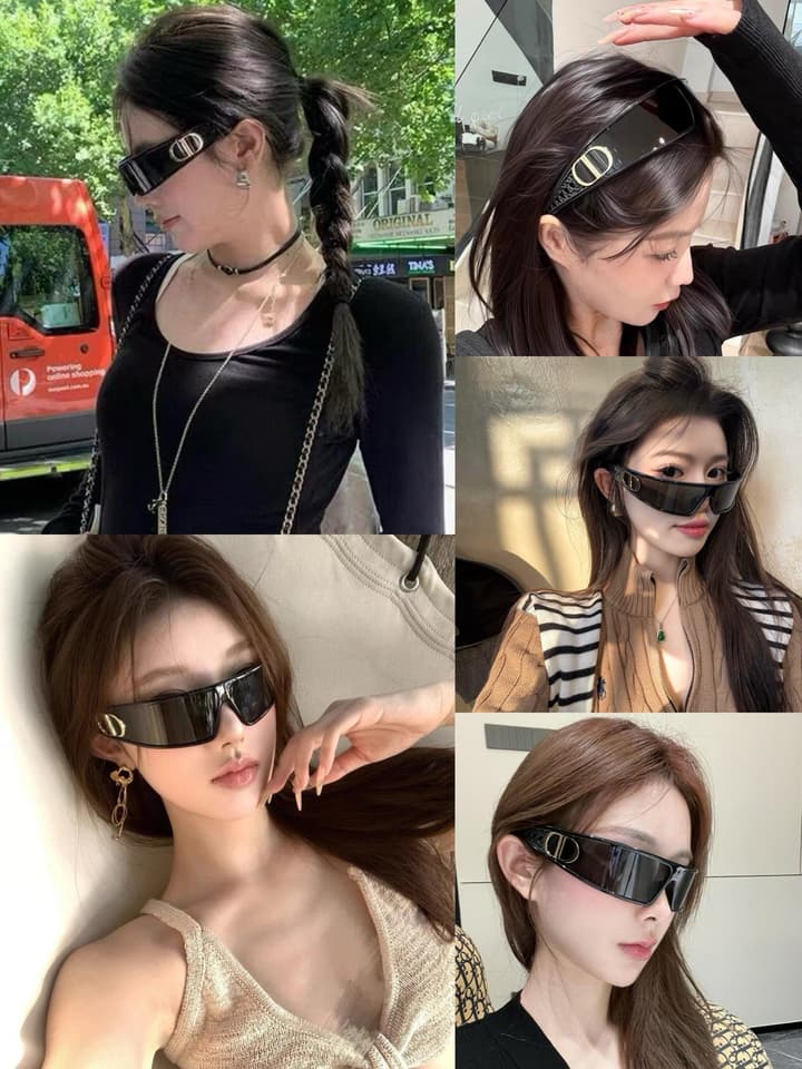 Dior Verydior M1U Headband Sunglasses in Classic Black With Gold Logo