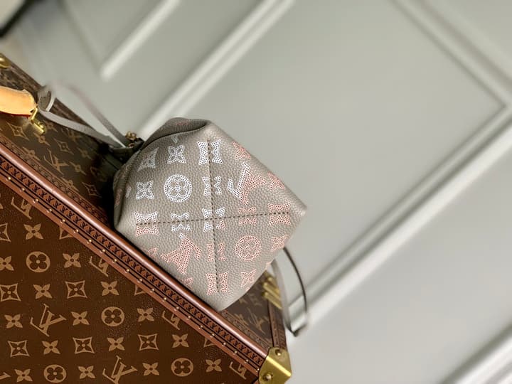 Louis Vuitton Pico Bella Perforated Monogram Bucket Bag in Beige