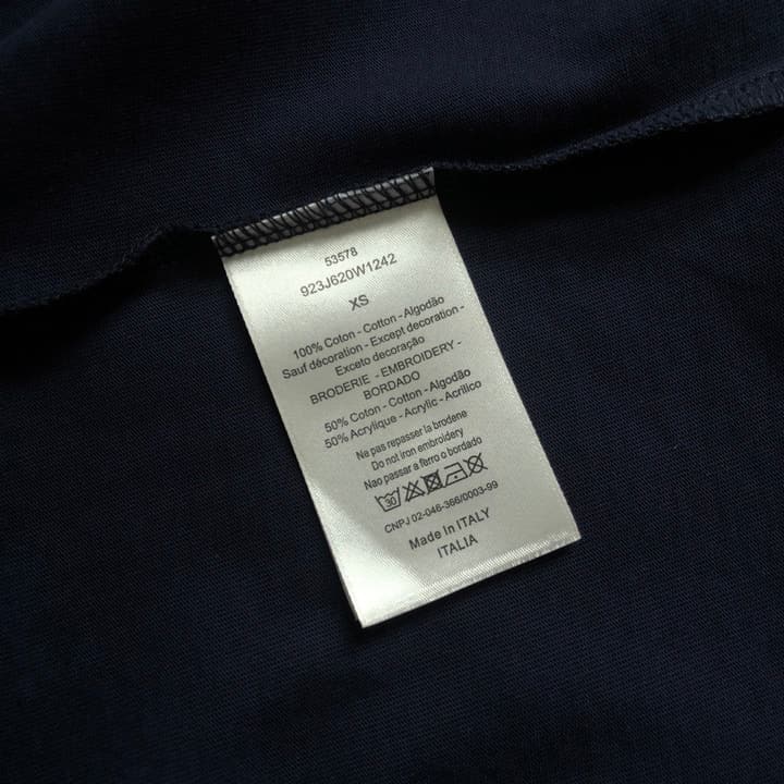 Dior Embroidered Logo T-Shirt – 2026SS in Apricot Ringer With Navy Collar