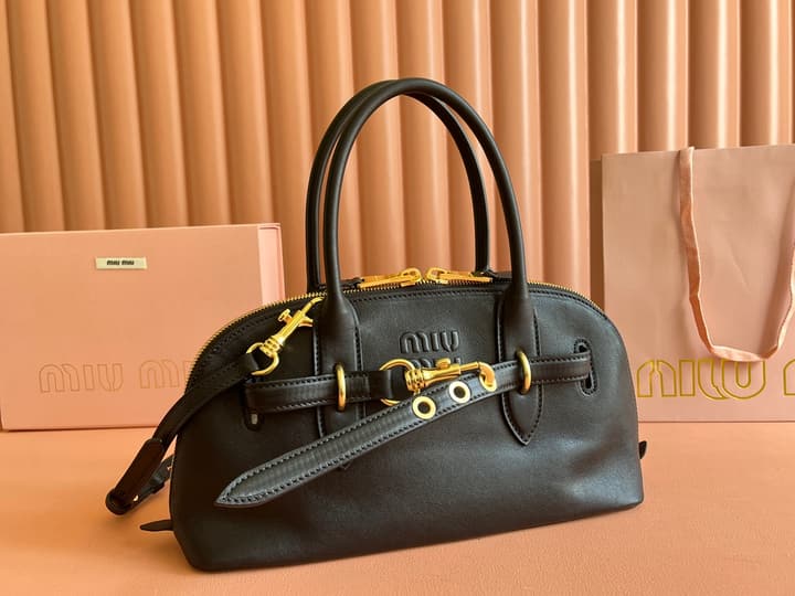 Miu Miu Aventure Nappa Leather Bowling Bag