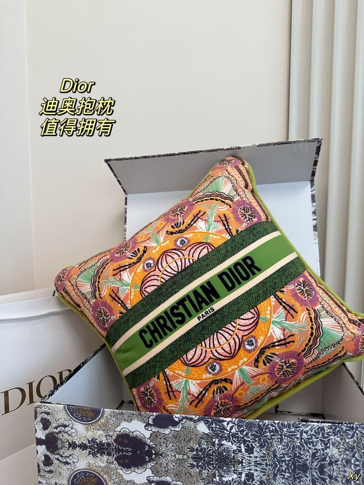 Dior Limited Edition Home Pillow in Black And White Toile Pattern