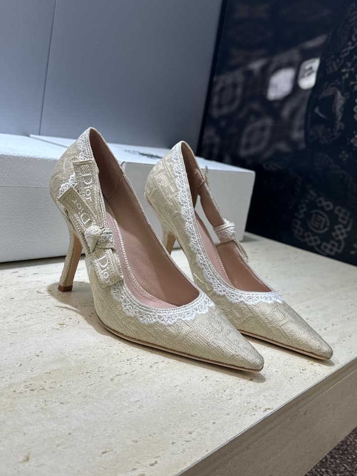 Dior J'Adior Dentelle Jelly Bow Pumps – 2026 Early Spring Collection in Black 6.5cm Heel