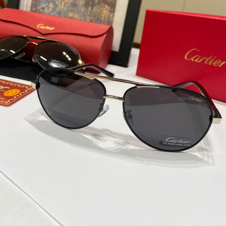Cartier Polarized Sunglasses – 2024 Collection in Gold