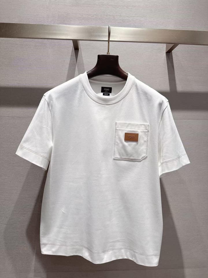 Fendi Leather Patch Logo Cotton T-Shirt – 26SS