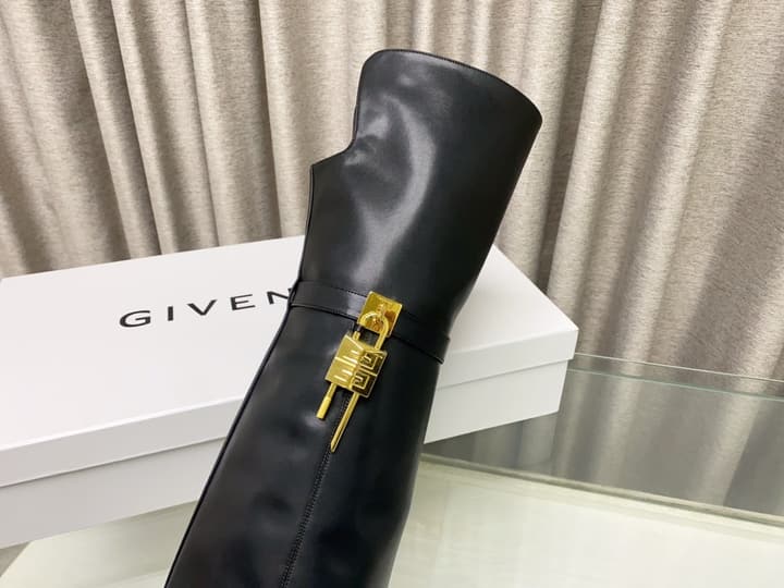 Givenchy Glossy Leather Knee-High Boots