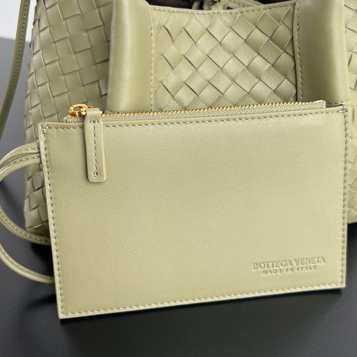 Bottega Veneta Pinacoteca Small Tote Handbag – 2025SS in Burgundy With Light Blue Lining A