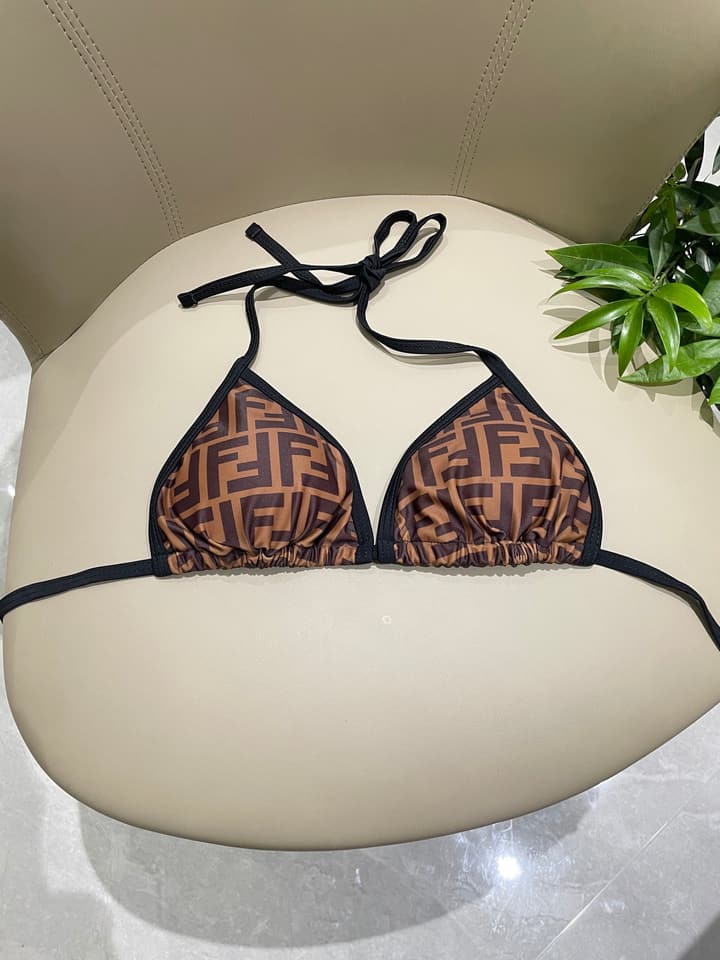Fendi One-Piece Swimsuit in Brown Ff Monogram Set