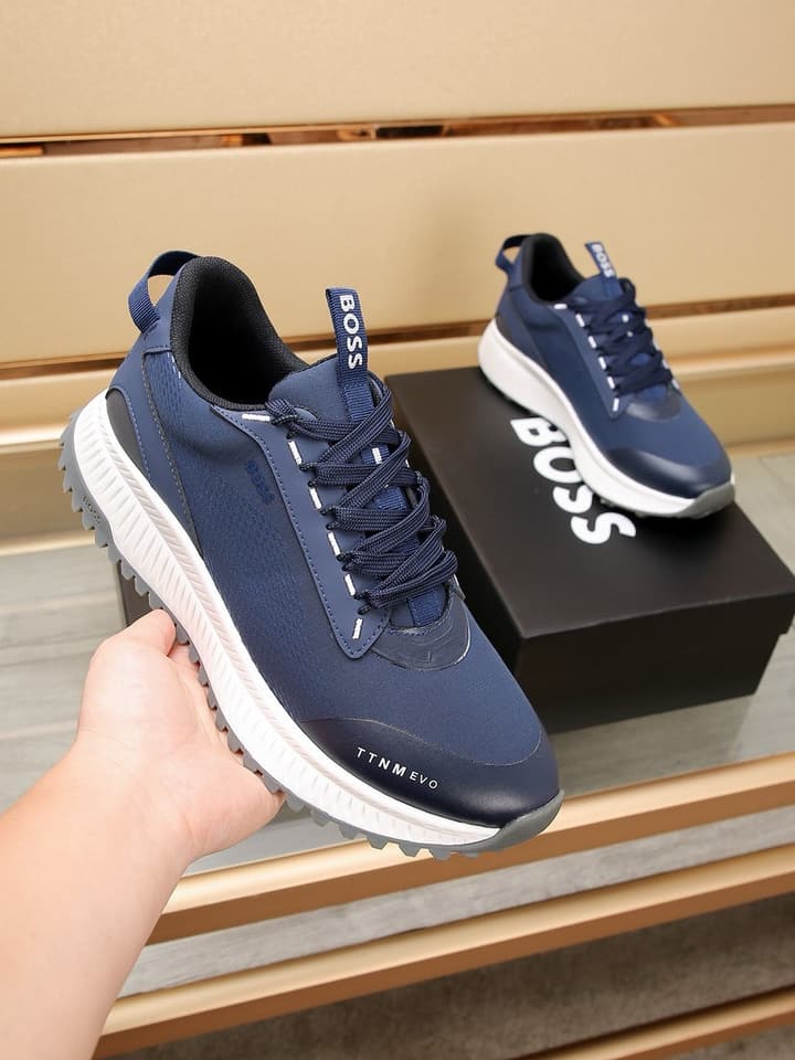 Boss New Men's Athletic Sneakers in Monochromatic Black