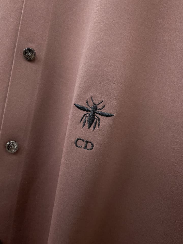 Dior Embroidered Logo Long Sleeve Shirt – 2025SS in Classic White