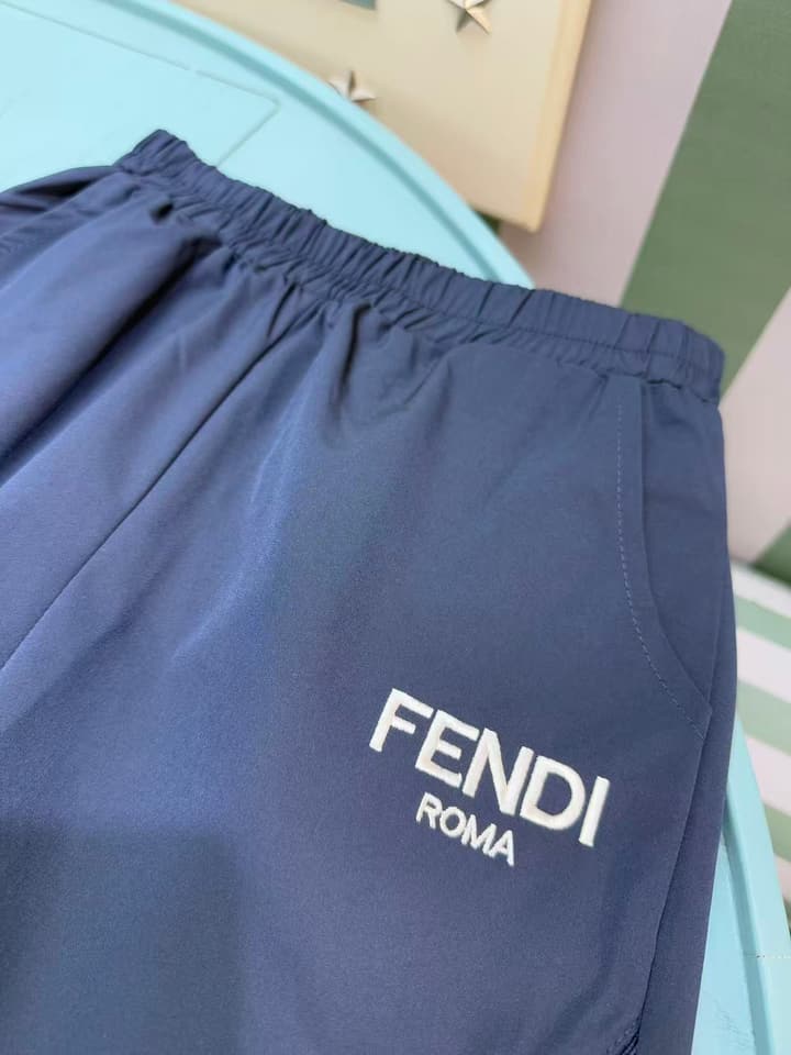 Fendi Kids Logo Windbreaker Tracksuit – 2025SS – Kids Collection in Navy Blue With Cream Accents