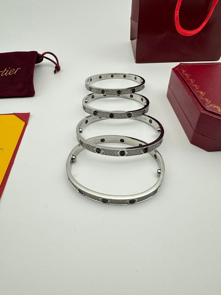 Cartier LOVE Pave Bracelet in Rose Gold Tone Bracelet
