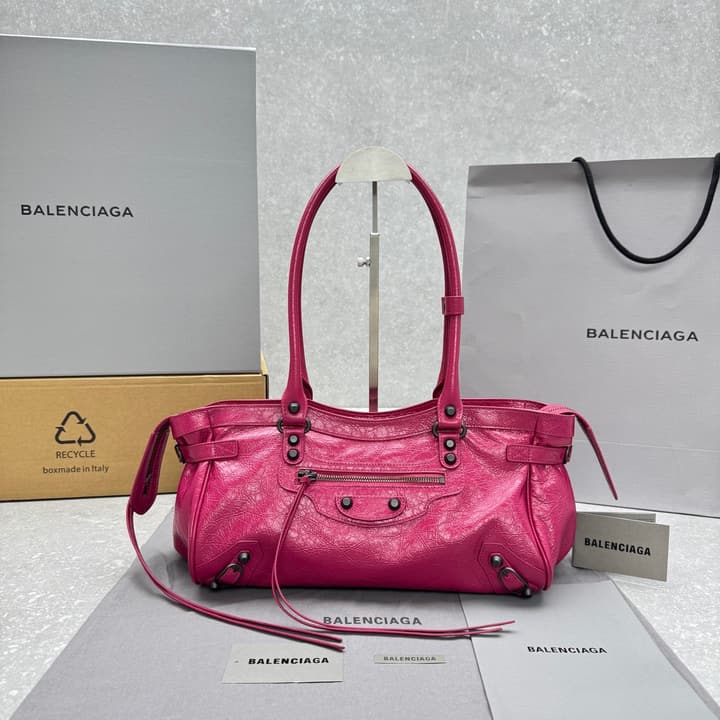 Balenciaga Le City East-West Motorcycle Bag – 2024 Early Autumn Collection in Classic Black