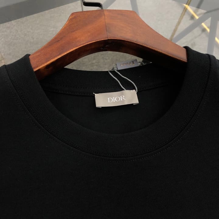 Dior Embroidered Logo Crewneck T-Shirt – 2026SS in Black