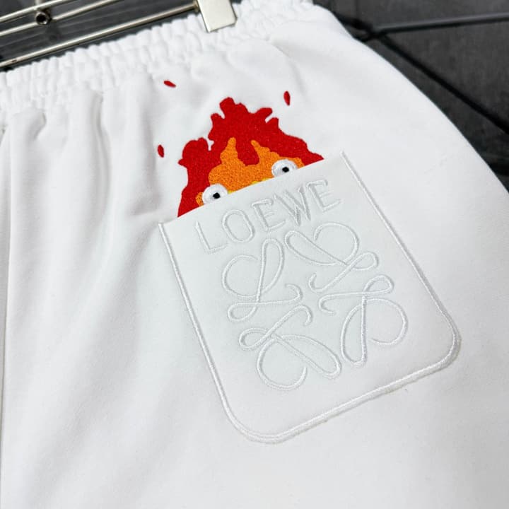 Loewe Classic Element Print Shorts – Spring/Summer Collection in Black With Blue Text