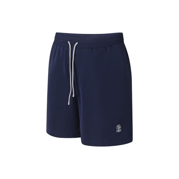 Brunello Cucinelli Embroidered Swim Trunks in Navy Blue