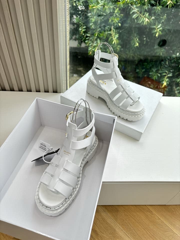 Prada 2025 Spring/Summer Cage Sandals in Black