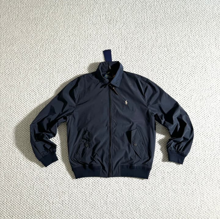 Ralph Lauren Embroidered Pony Harrington Jacket in Apricot White