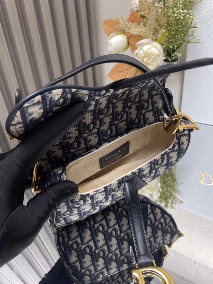 Dior Saddle Bag – Blue Canvas Mini