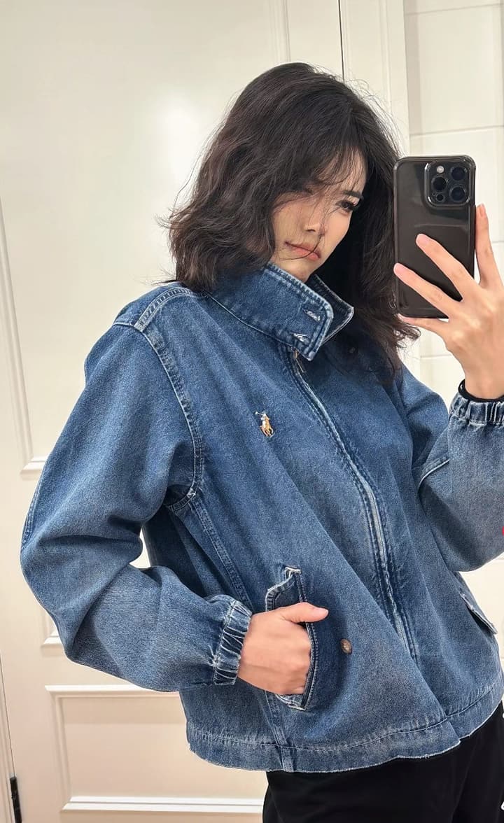 Ralph Lauren Washed Denim Jacket – 2025 Fall Collection in Classic Blue Denim